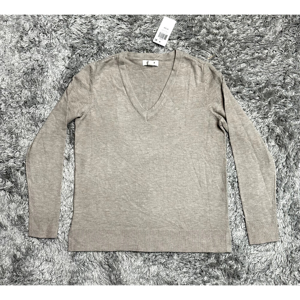 Style & Co Women's Long Sleeve V-Neck Sweater In Solid Brown Top Size PP Petite - Picture 4 of 8
